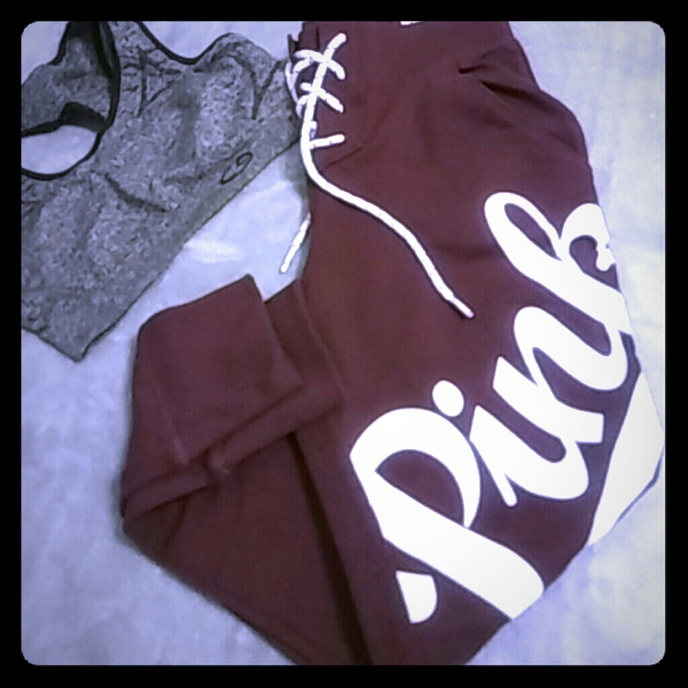 NWT Victoria's Secrets Maroon PINK skinny pants